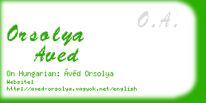 orsolya aved business card