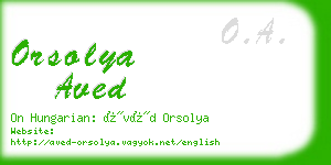 orsolya aved business card